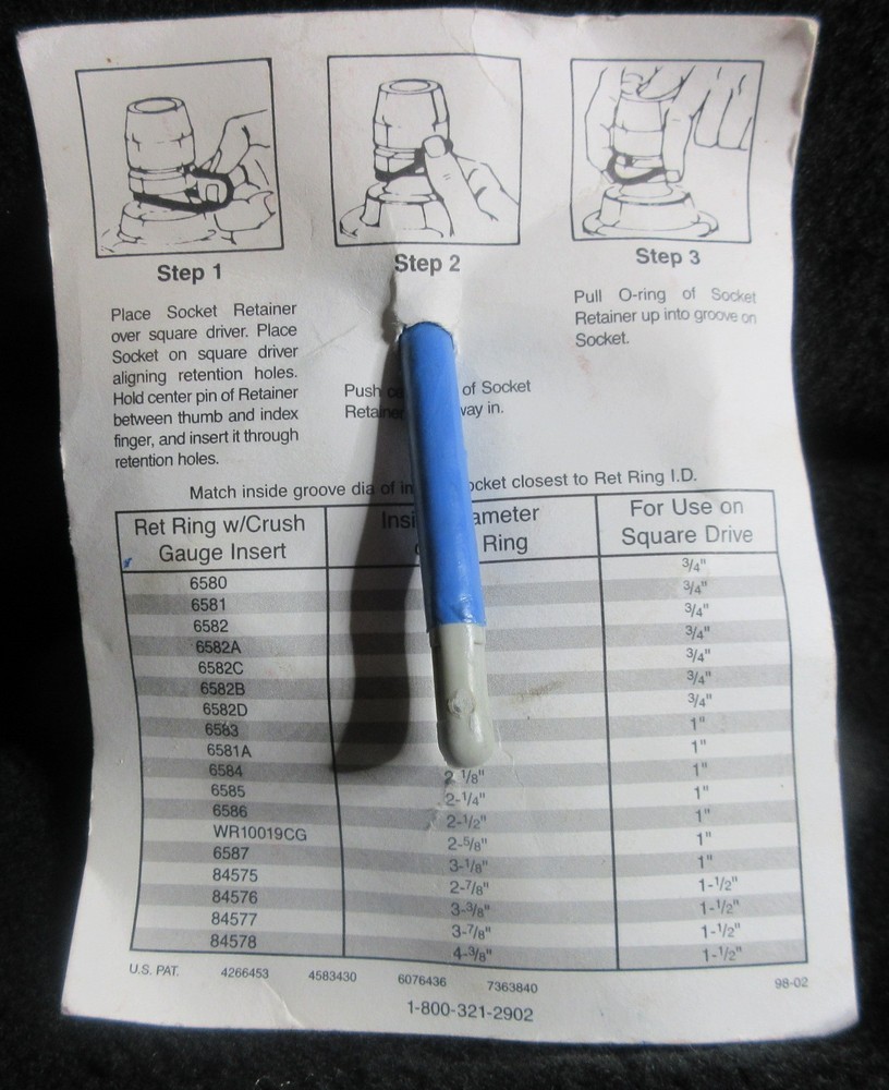 Wright Tool 84575 1-1/2″ Drive Retainer Ring One-Piece Socket Retainer WR10020CG