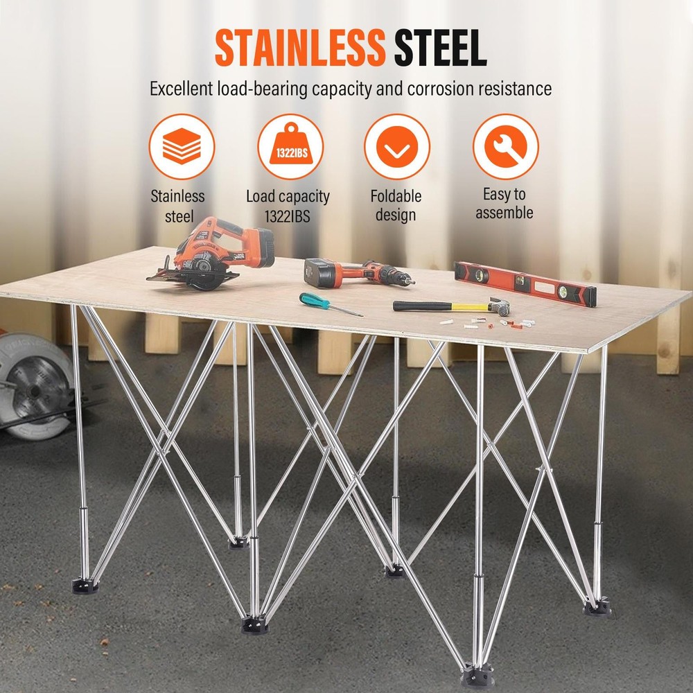 28'' Portable Workbench Collapsible Heavy Duty Folding Work Table Base