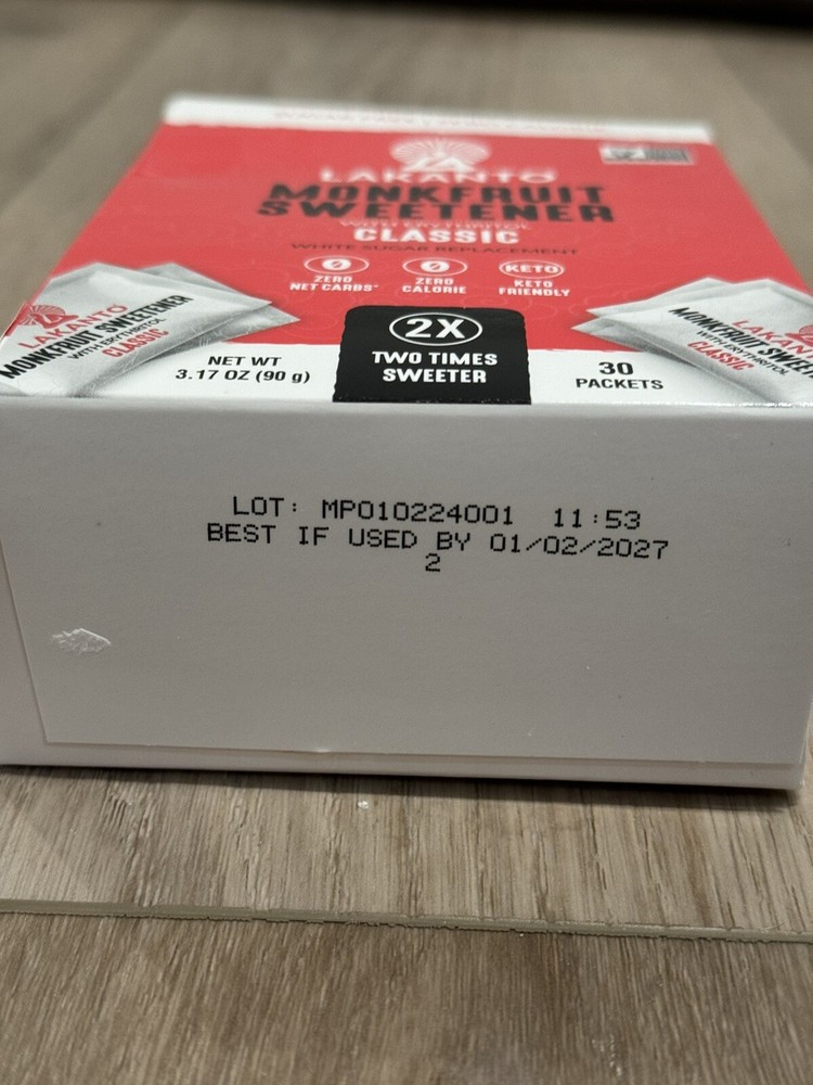 Classic Monk Fruit Sweetener with Erythritol Packets - 3 Boxes = 90 packets