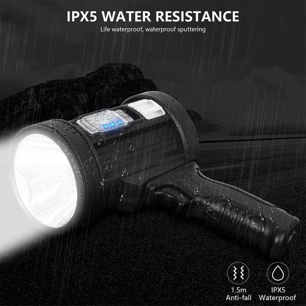 200000 Lumens Super Bright LED Flashlight Handheld Searchlight Camping Spotlight