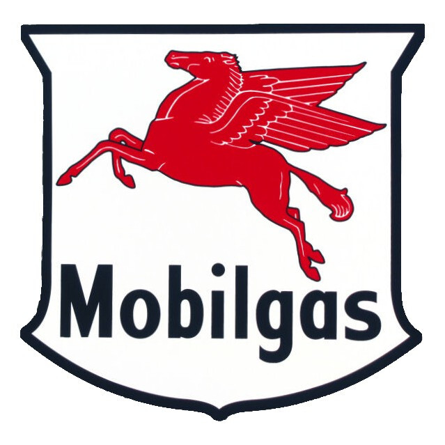 Pair of Mobilgas Shield 12" Vinyl Decals (DC129)