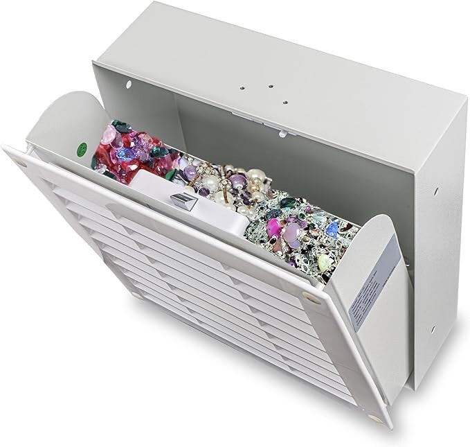 Pochar White Vent Safe with Hidden RFID Compartment for Adults, Joiners, Nursery