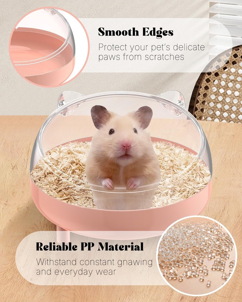 Charming Pink Hamster Sand Bath Container - Safe & Versatile for Small Pets