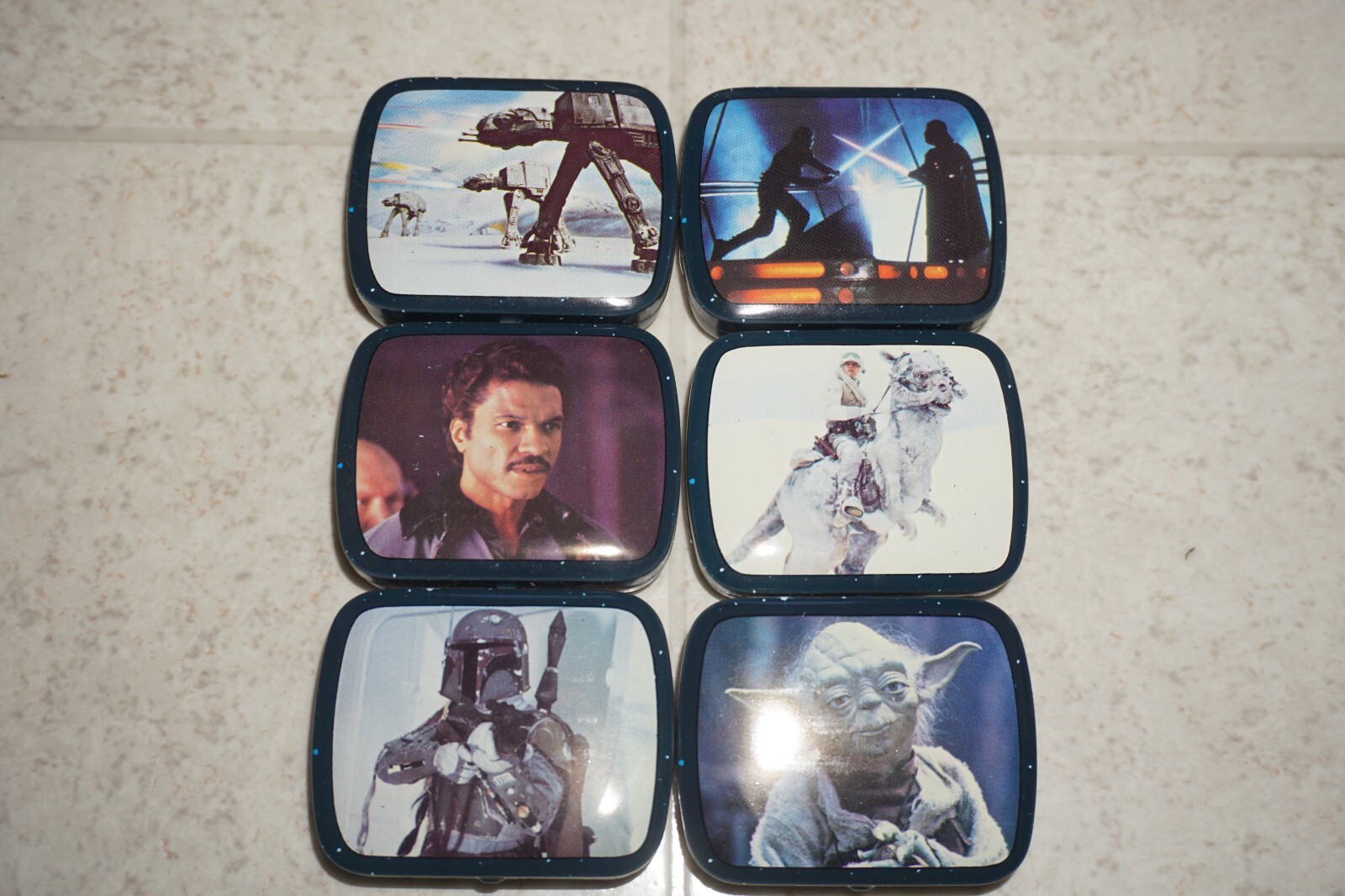Vintage Star Wars Empire Strikes Back Micro Tins 1980 W/ 72 Tins Store Display