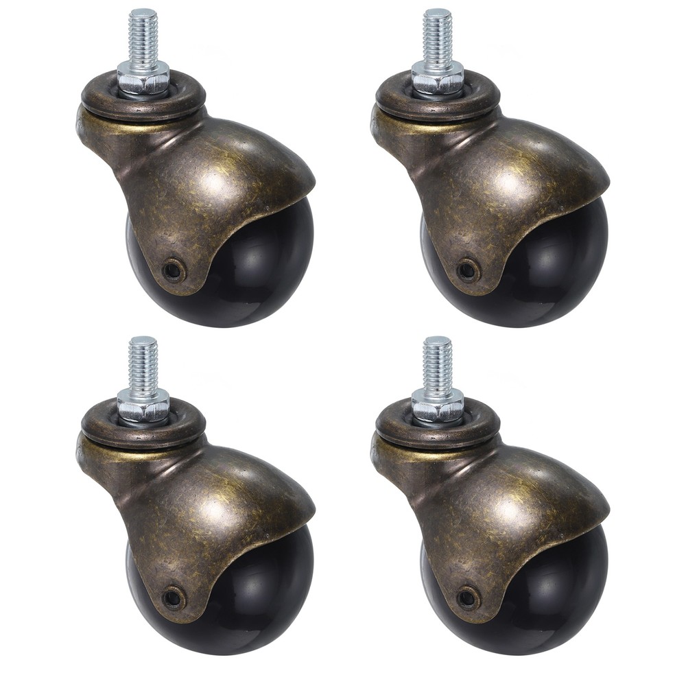 2" Ball Caster Wheels 4pcs Threaded Stem Caster Bronze Tone
