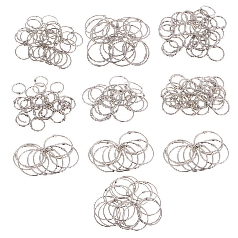0/30Pcs Binder Split Rings Mixed Diameter Loose Keychain