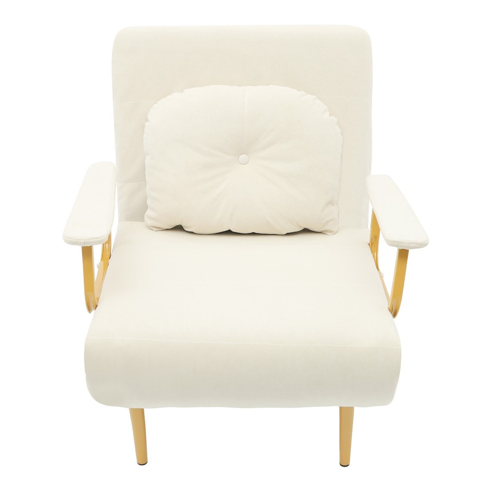 Convertible Sofa Bed with Pillow, 5-Gear Adjustable Backrest, Compact Design