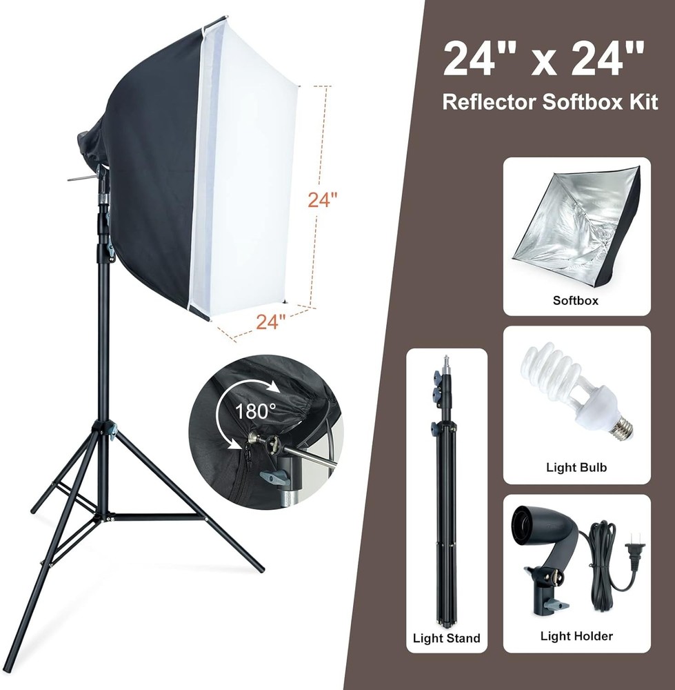 Complete Photo Video Lighting Set w/ Backdrops