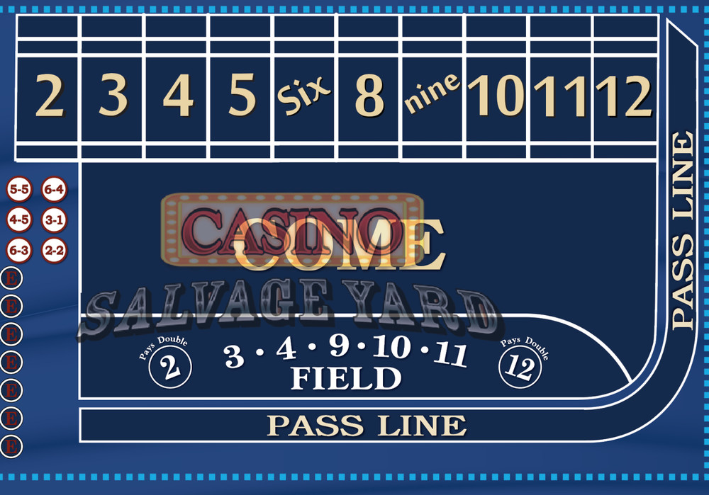 Crapsless casino table layout - 12 foot Blue