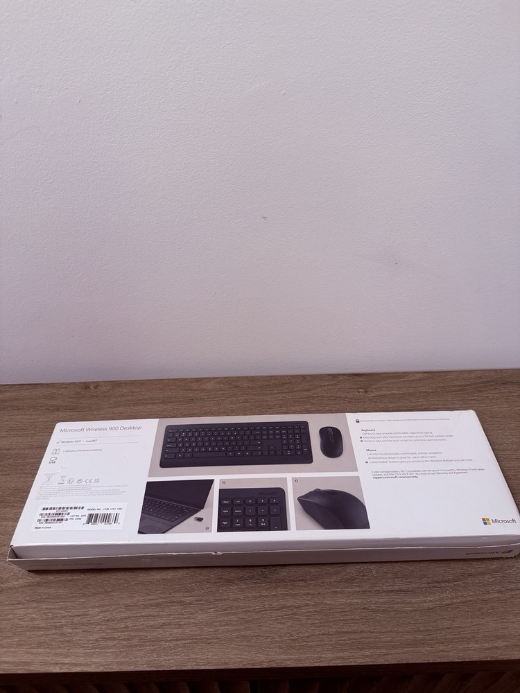 Microsoft Wireless 900 Desktop Keyboard & Mouse Bundle Soft-Touch Keys Full-Size