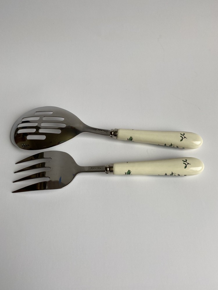 Vintage SPODE Christmas Two Cutlery Serving Set Spoon & Fork