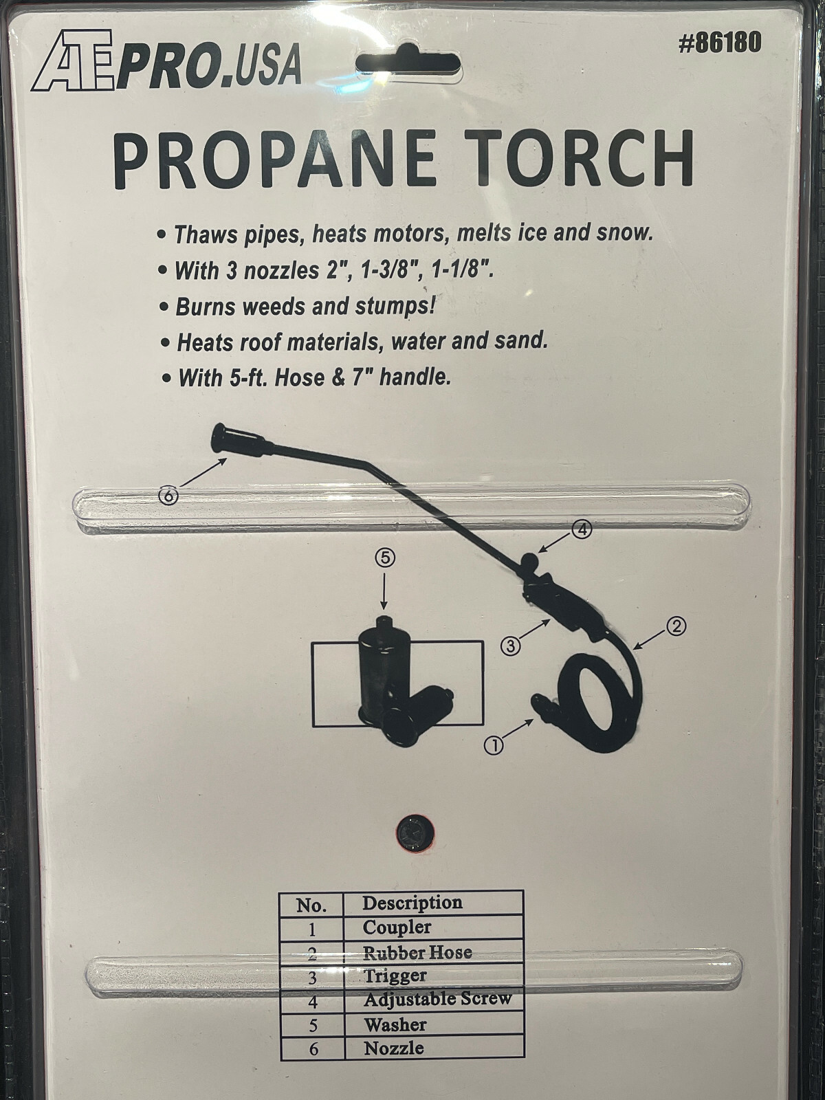 Propane Wand Torch Driveway & Sidewalk Ice Melting Weed Burner Roofing 3 Heads