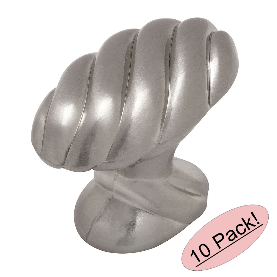 *10 Pack* Satin Nickel Twist Cabinet Knobs #1471SN