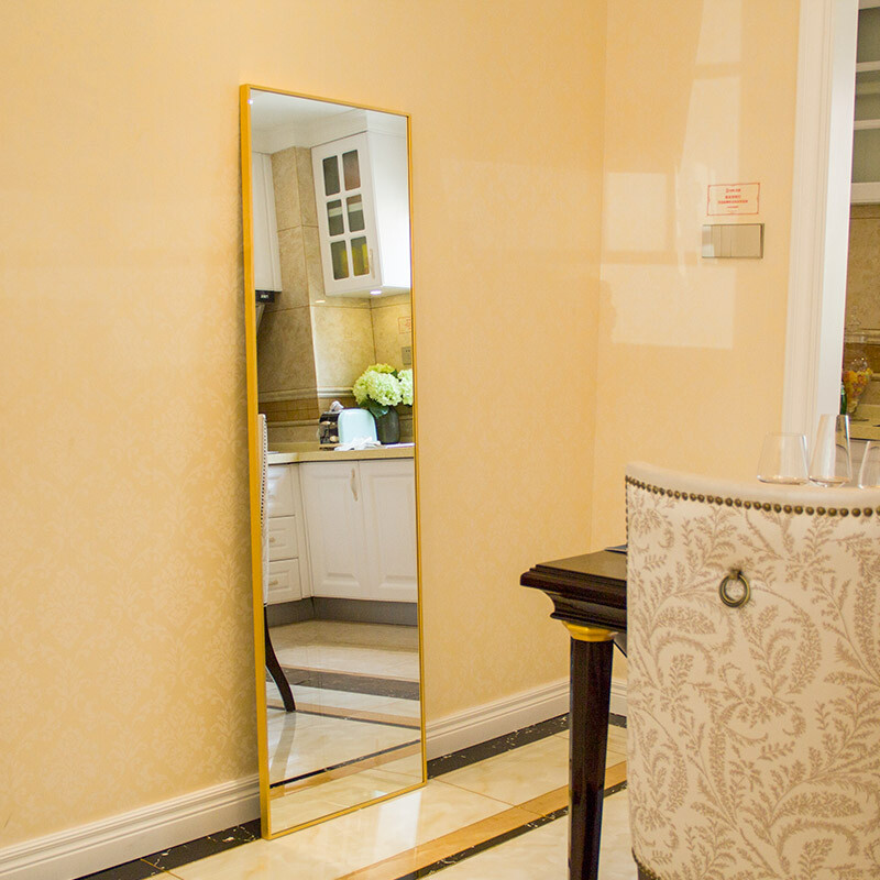 Full Length Mirror w/Stand Gold Frame Full Body Rectangular Wall Mirror 59"x16"