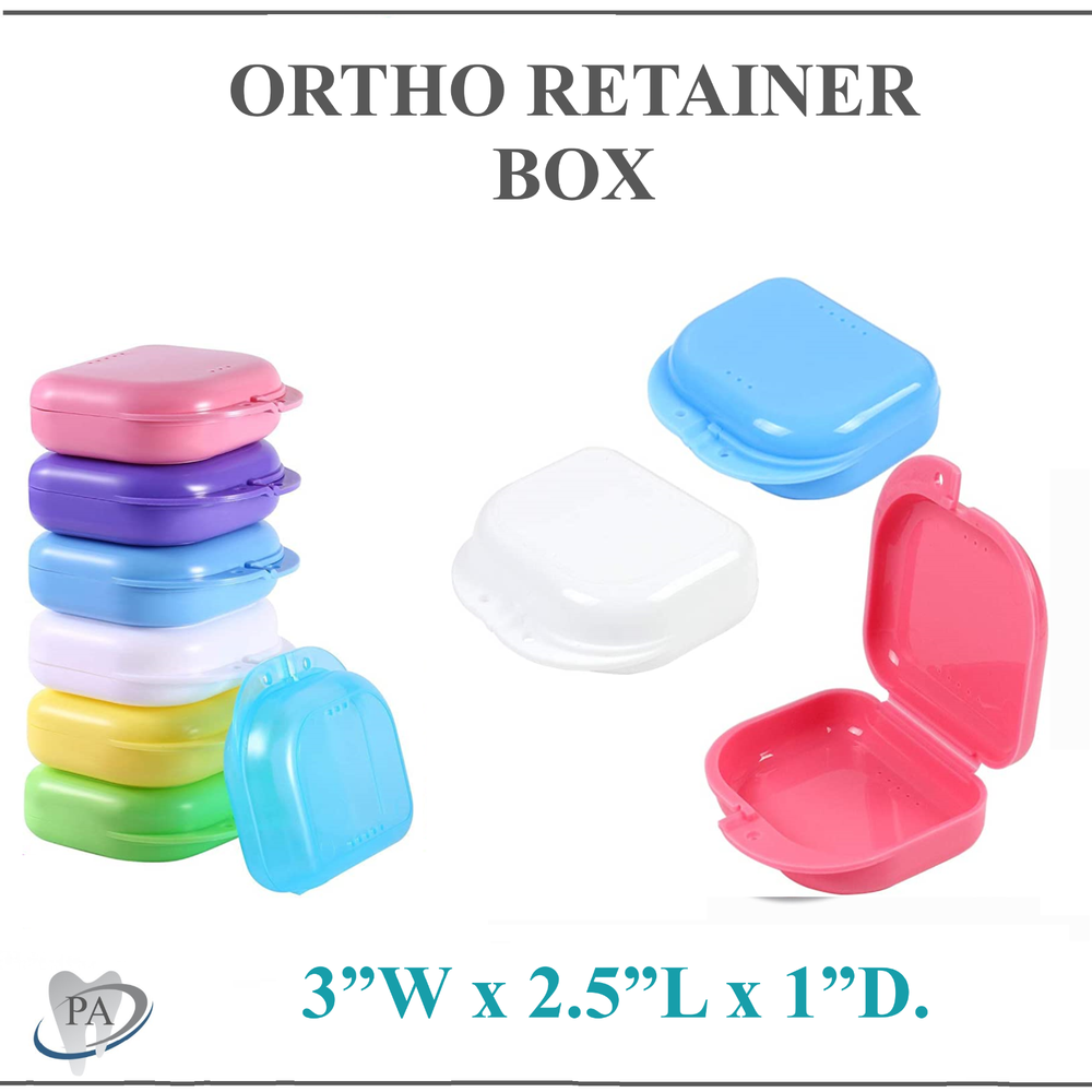 Sealed Assorted Dental Retainer Boxes Denture Case, Mouthguard Containers -2/Pk