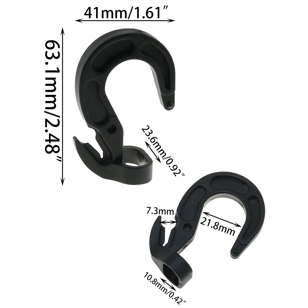 20PCS Black Plastic Adjustable Hooks Elastic Rope Binding Rope Hook Bungee Ro...