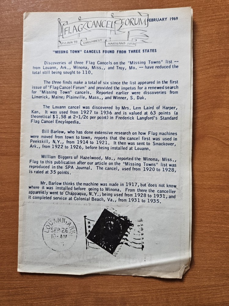 Five Issues Of Flag Cancel Firum 1968