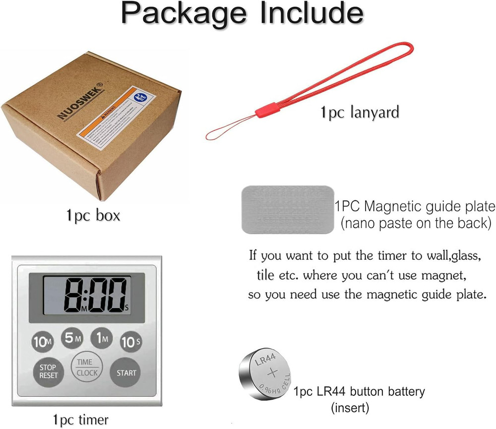 Digital Timer Waterproof Shower Timer Shower Clock Bathroom Kitchen Timer with S