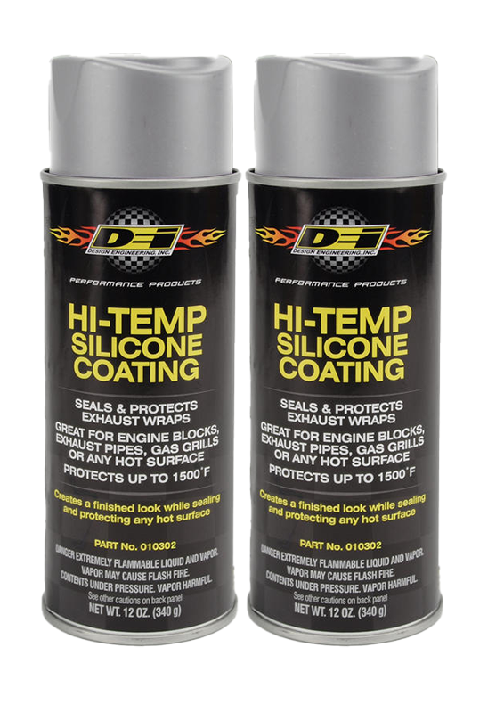 Design Engineering DEI 10302 (2-Pack), Hi-Temp Silicone Coating, Silver, 2 Cans