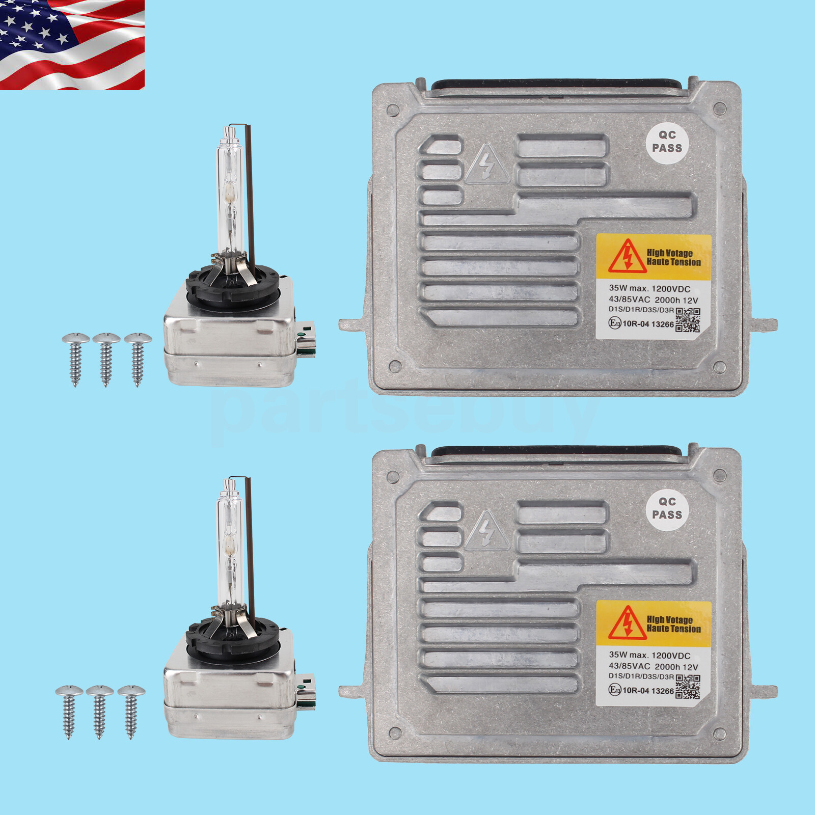 2x Headlight Xenon Ballast Module & Bulb Kit For 2014-2020 Jeep Grand Cherokee