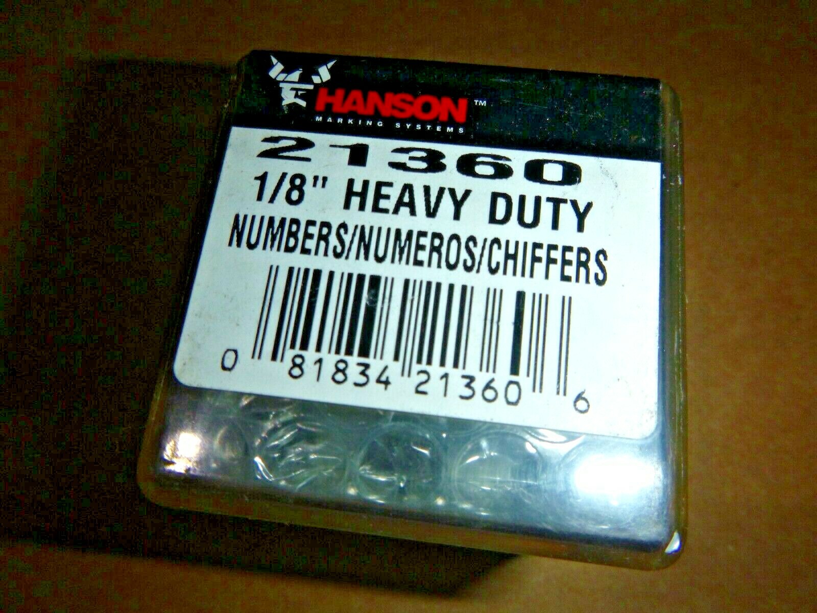 NEW Hanson Tools USA 21360 9-Piece Heavy Duty 1/8" Numbers 0 - 9 Steel Stamp Set