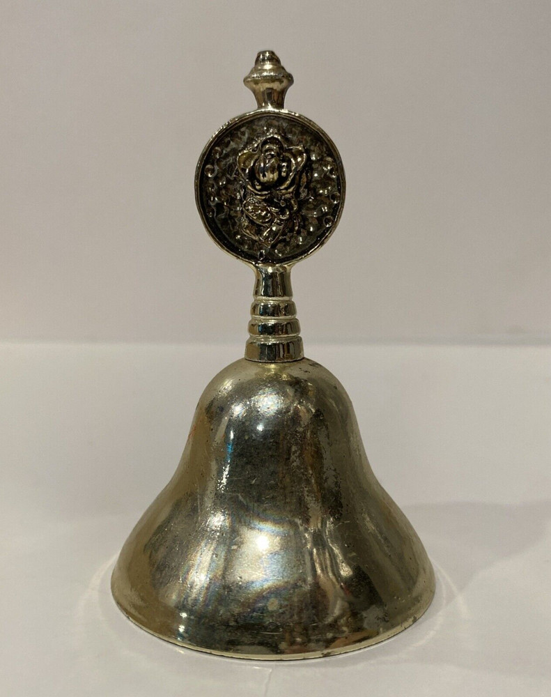 Cross And Rose Vintage Gold Solid Bell Small