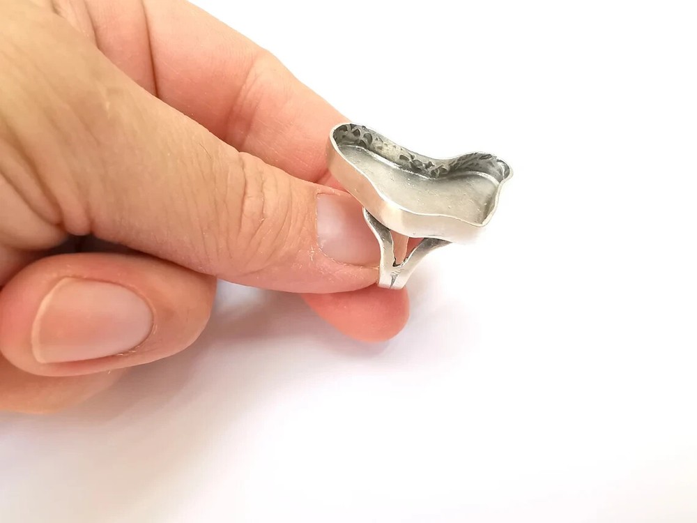 Amorphous Ring Setting Resin Ring Blank Mounting Adjustable Dried Flower Rings