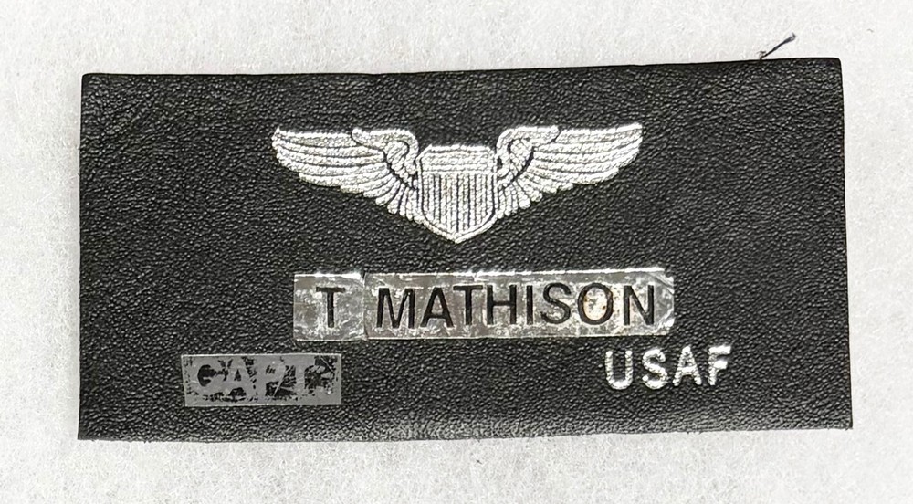 USAF T Mathison Capt Flight Jacket Name Tag