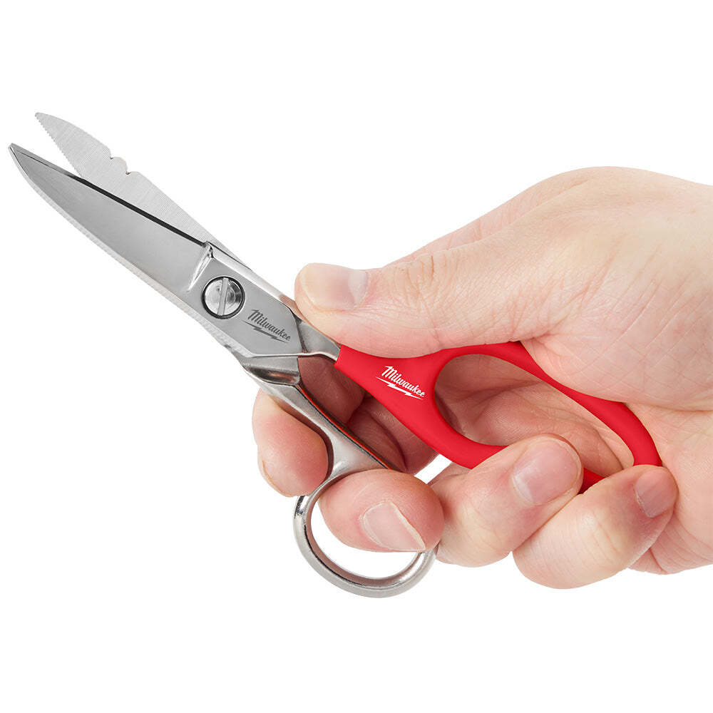 Milwaukee 48-22-4049 Durable Sharp Steel Electrician Scissors w/Extended Handle