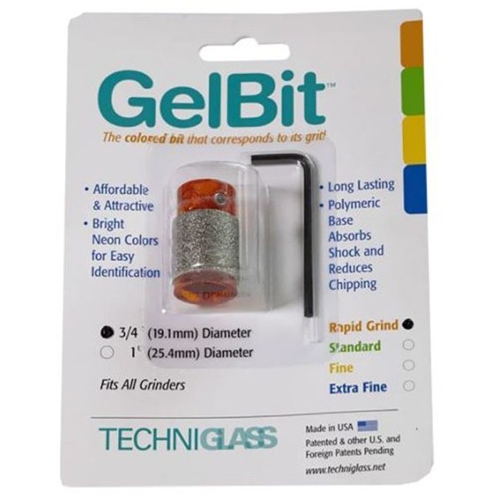 3/4" Techniglass Diamond GelBit Grinder Bit Rapid Coarse 80/100 Grit