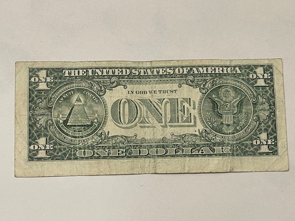 2013 One dollar bill federal reserve star note offset error miscut, misaligned