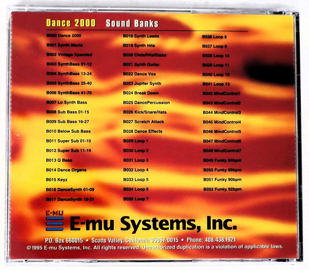 E-MU Systems Sound Library 13 Dance 2000 E-Mu Sample/Sound Library/Sampling CD