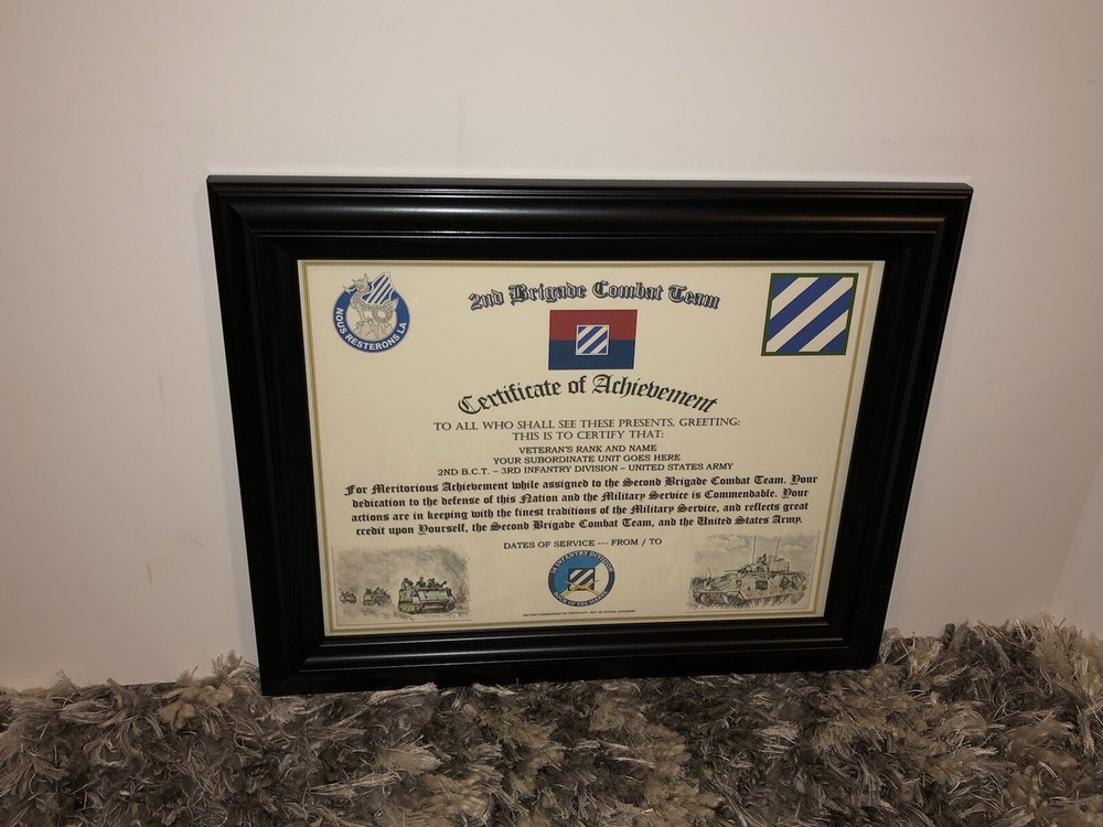 2ND B.C.T. / 3RD INFANTRY DIVISION (COMMEMORATIVE CERTIFICATE)