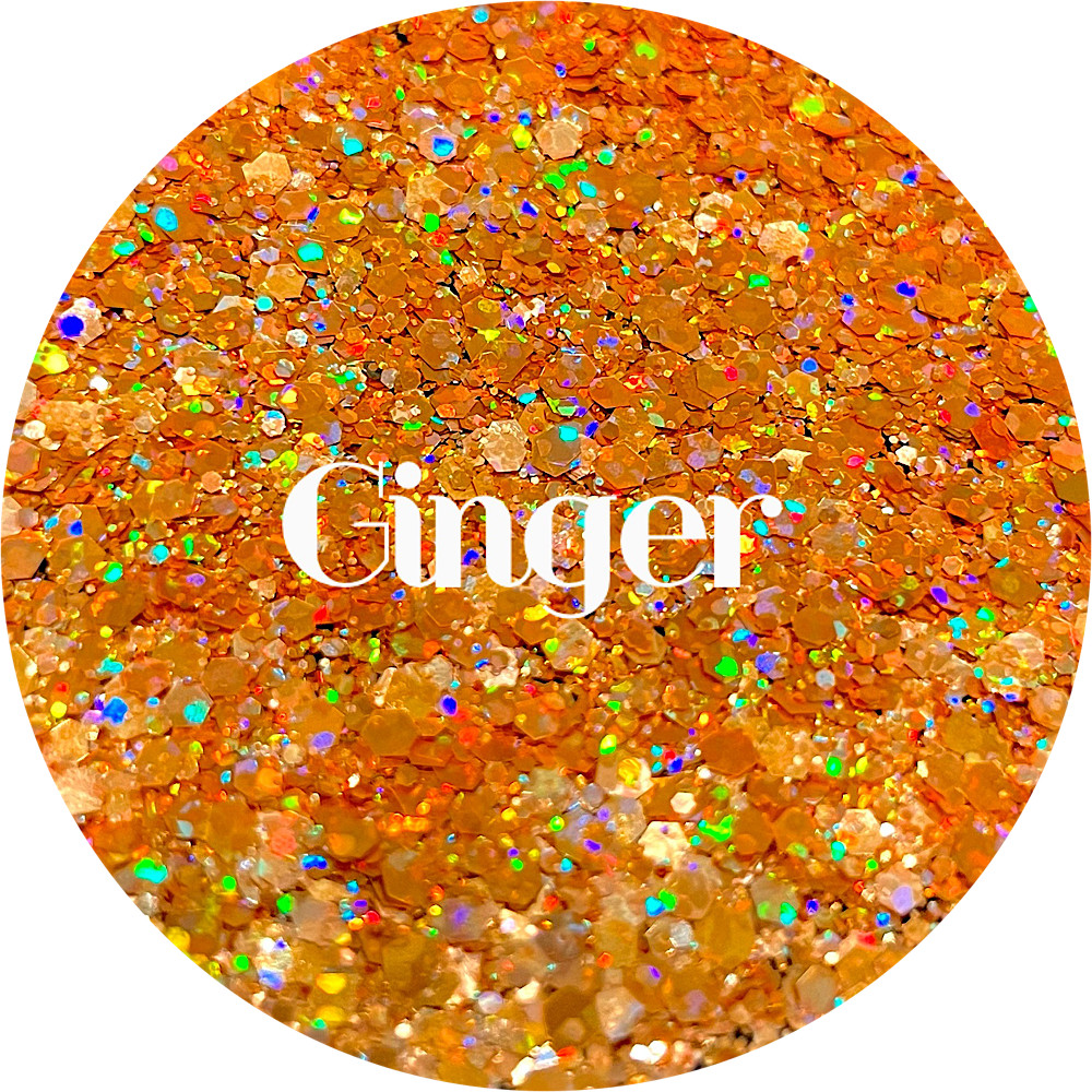Premium Polyester Glitter - Orange Holographic Chunky Mix