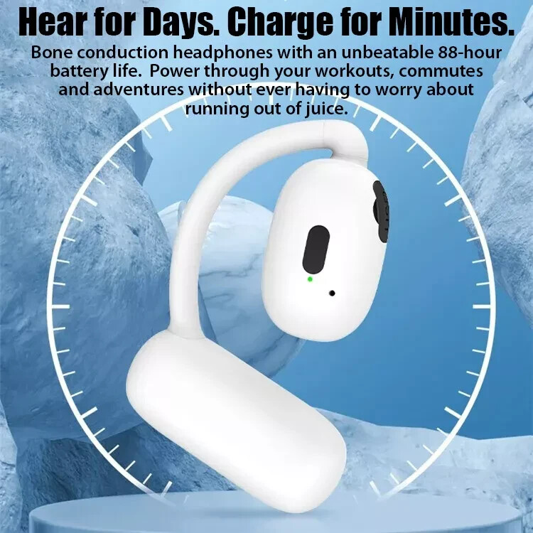 True Wireless Bone Conduction Headphones Bluetooth 5.4 Wireless Headset Earbuds