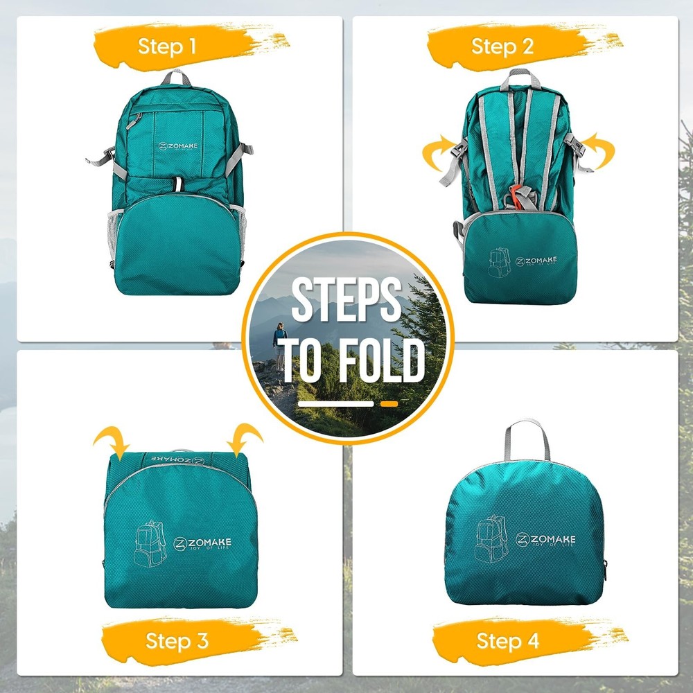 ZOMAKE Lightweight Packable Backpack 35L, Light Foldable Backpacks Water Resi...