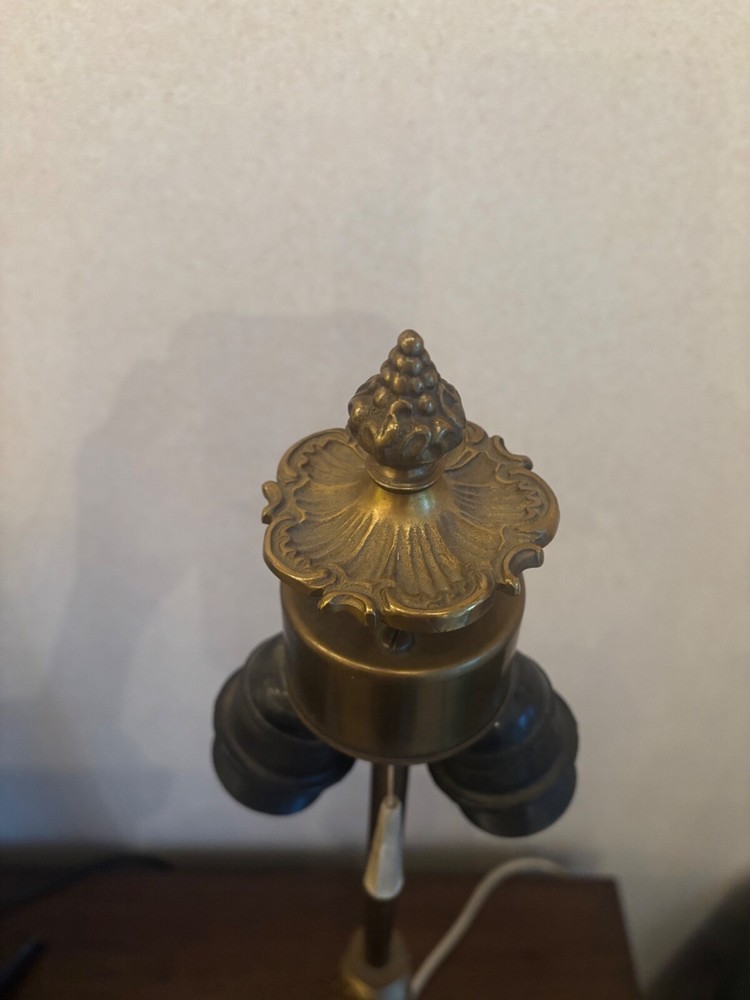 Vintage Brass Table Lamp Light 24” Tall