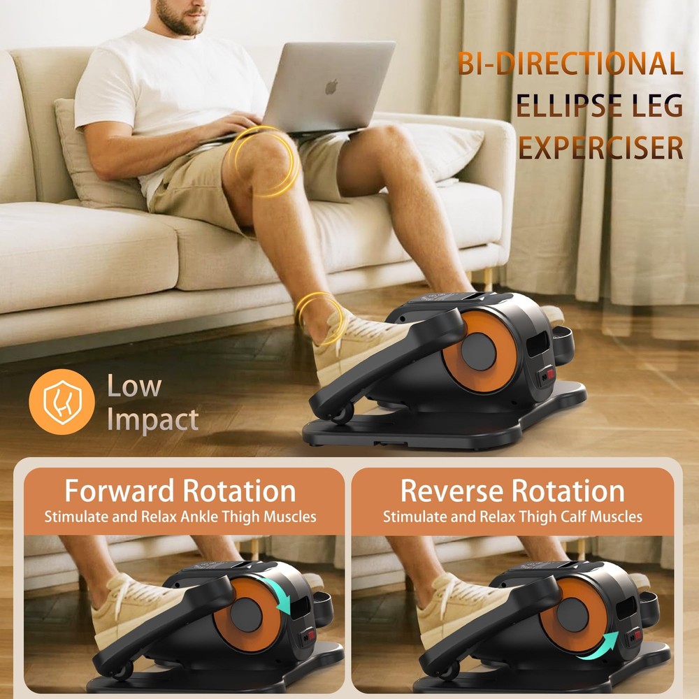 Under Desk Elliptical Machine, Electric Elliptical Training Machine w/Remote ...