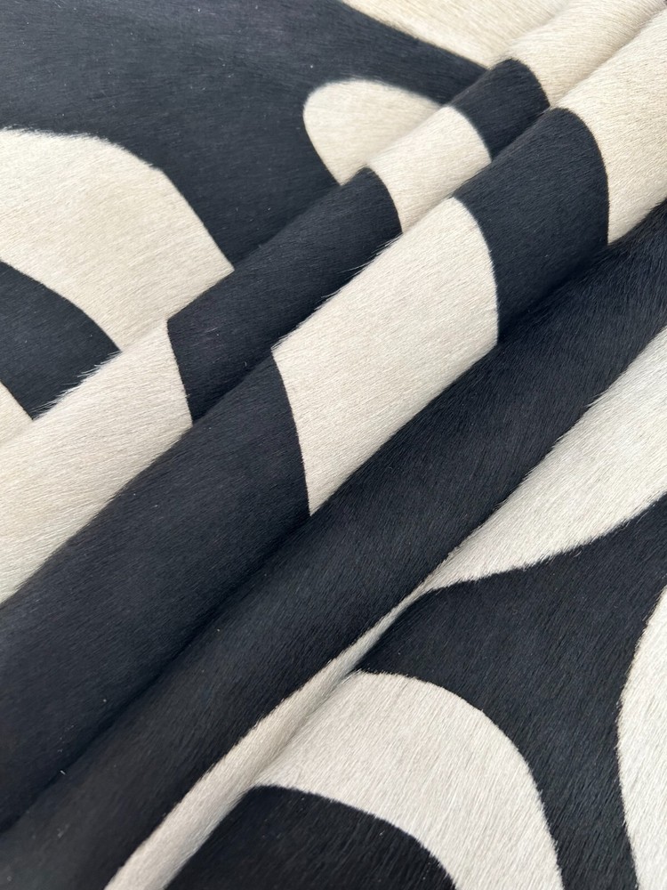 Zebra Print Cowhide Rug - Reverse Pattern / Beige Stripes/ Reverse Zebra Cowhide