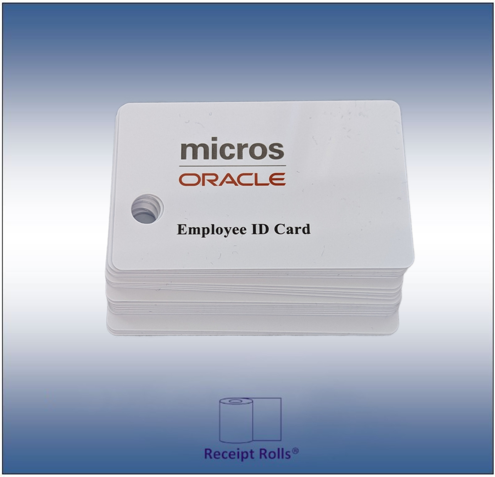 50 Genuine White Micros Oracle Magnetic Stripe Employee Swipe ID Cards