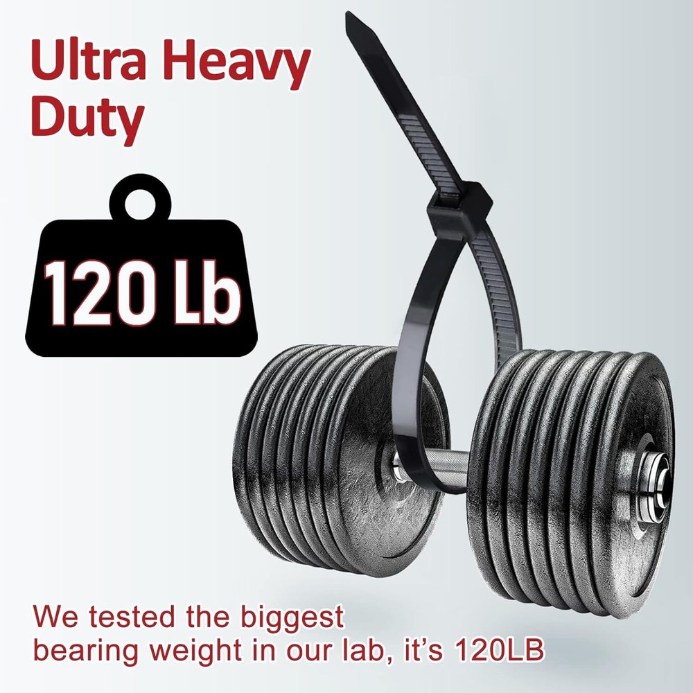 Multi-Purpose Zip Ties Assorted Sizes - 400 Count with Self-Locking Design