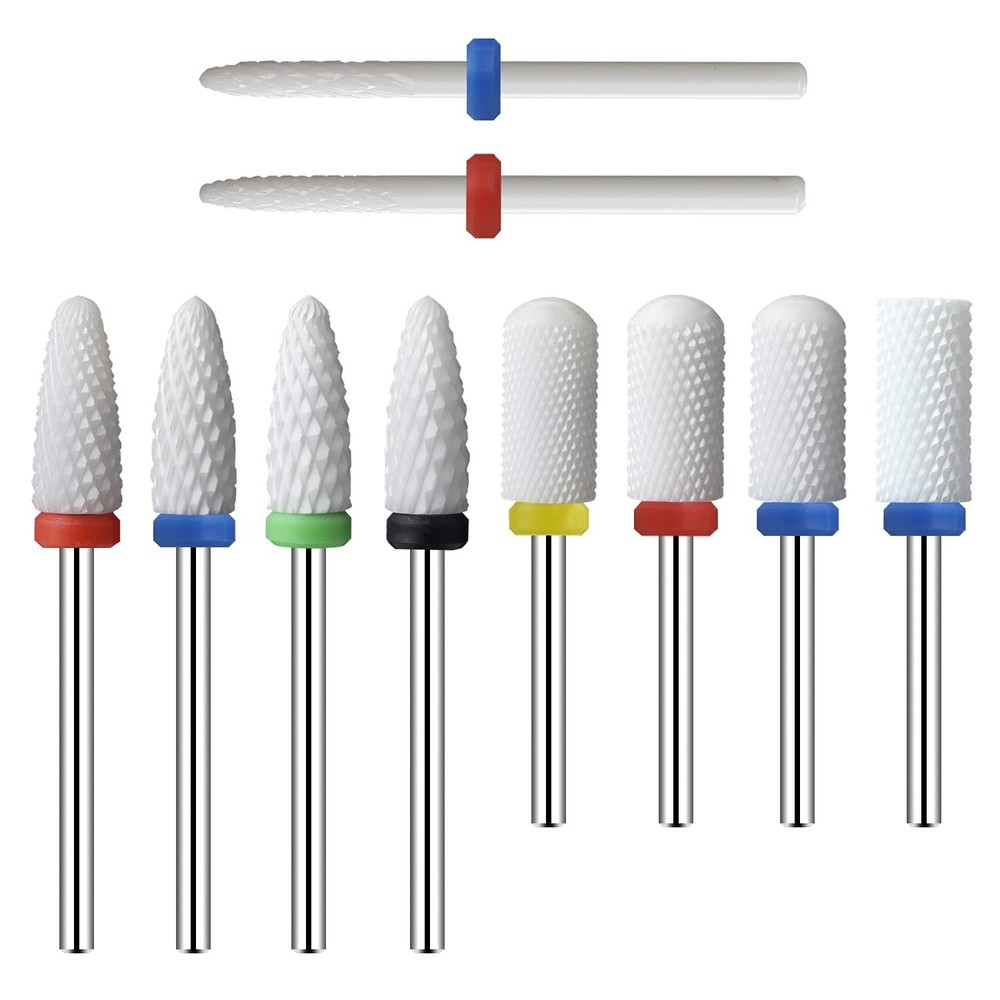 Ceramic Nail Drill Bits 10Pcs- 3/32 10 Count (Pack of 1), Assorted
