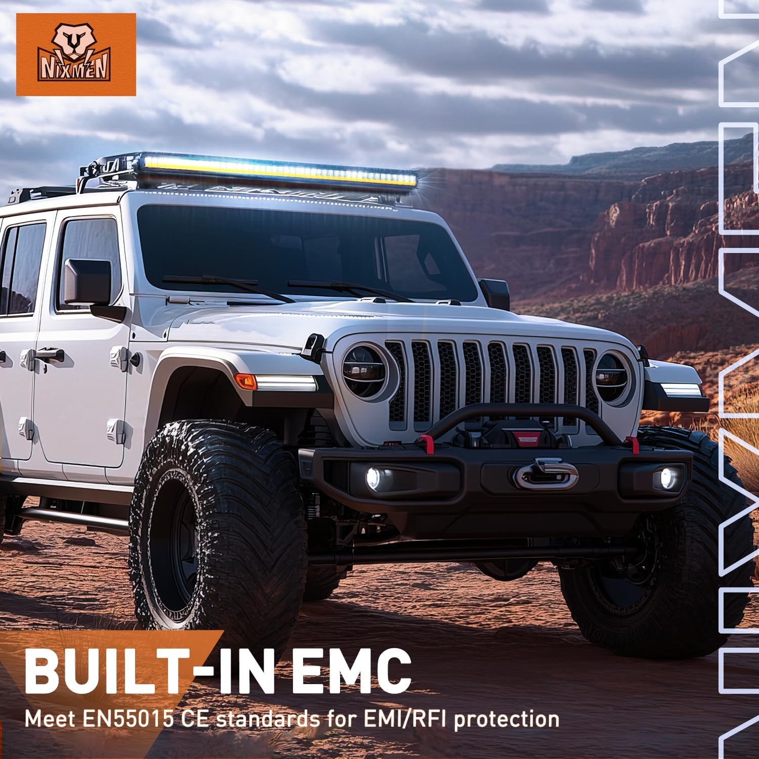 Nilight 50.5 Inch LED Light Bar with Amber DRL 210 W Single Row Flood Spot Combo