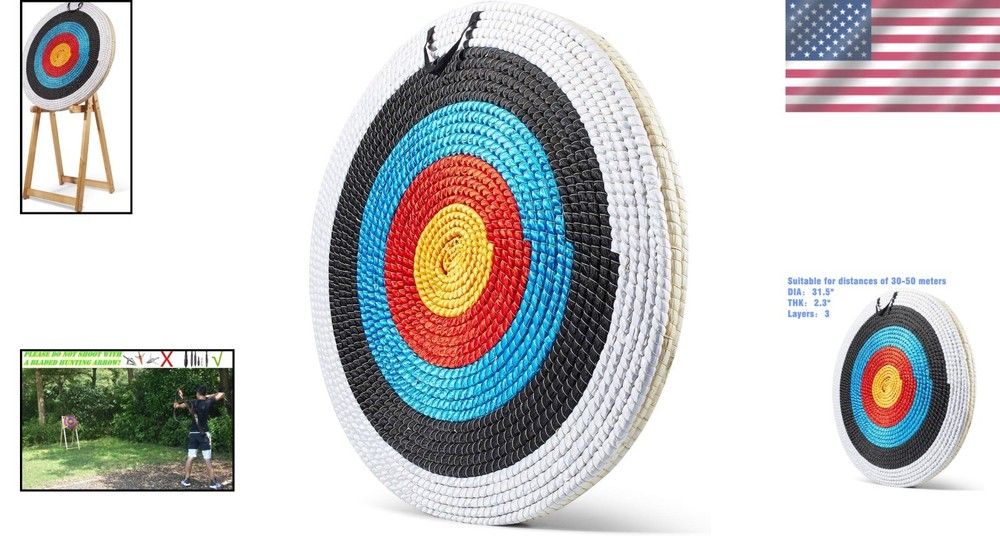 Lightweight Straw Archery Target - 3 Layer Design for Seamless Shooting Practice