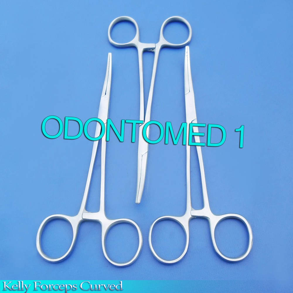 12 KELLY HEMOSTAT LOCKING FORCEPS CURVED TIP 10"