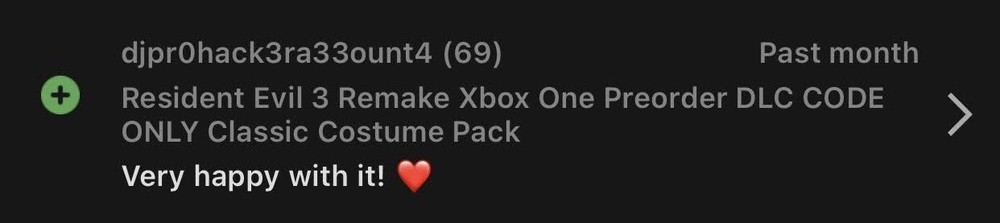 Resident Evil 3 Remake Xbox One Preorder DLC CODE ONLY Classic Costume Pack