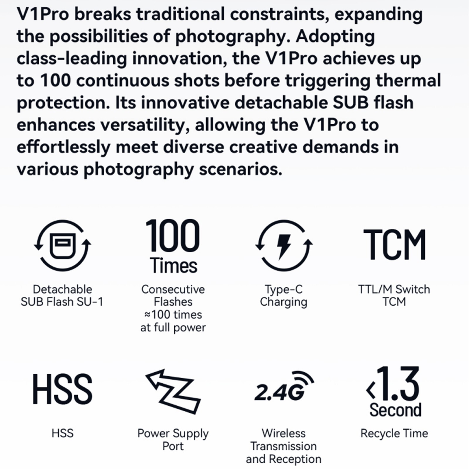 Godox V1Pro S TTL 2.4G Wireless Round Head Flash Light Speedlite For Sony Camera