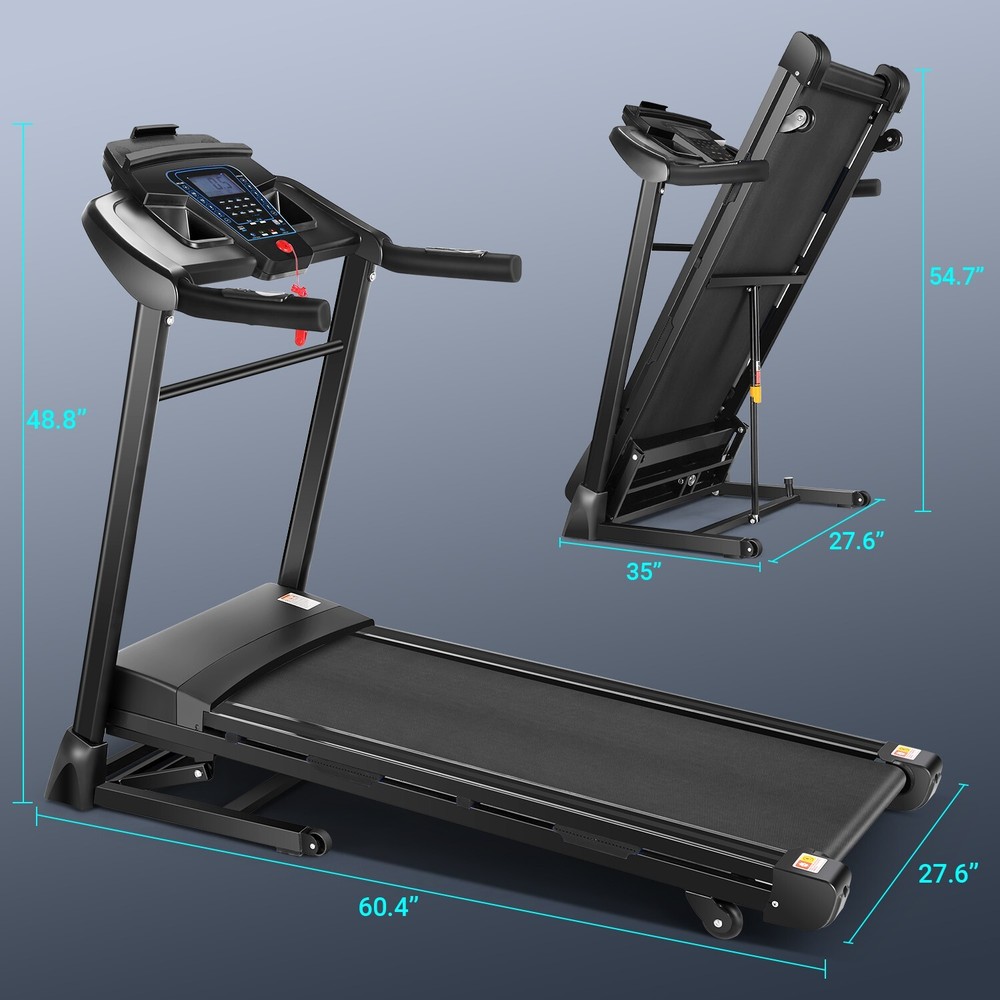 3.25HP Folding Treadmill Electric Treadmill Running Motorized Exercise Machine