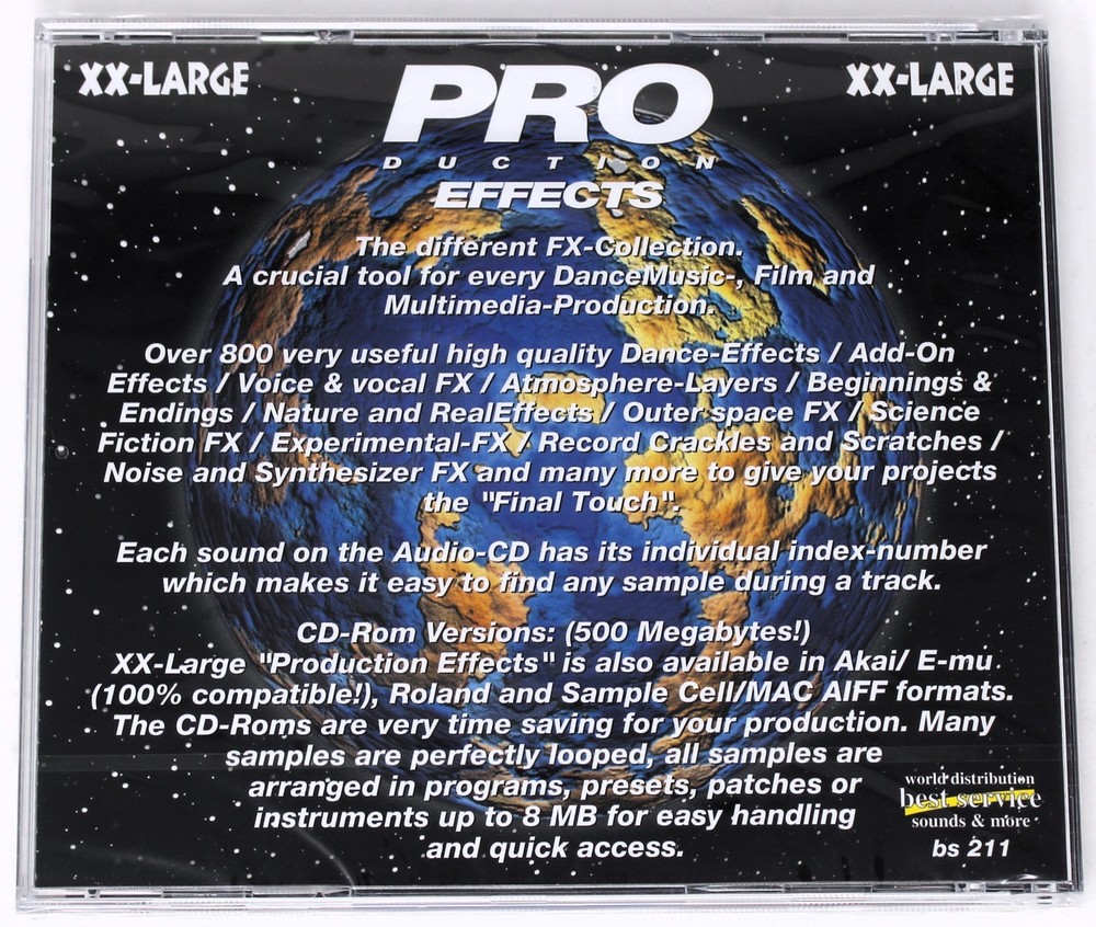 Best Service 800 Production Effects Sample/Sound Library/Sampling CD Sealed/New!