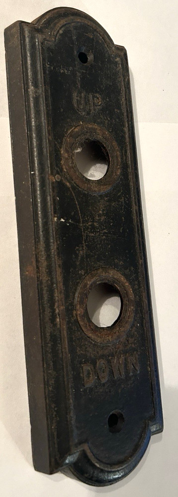 Vintage Cast Iron Elevator Lift Panel UP DOWN Button Hardware